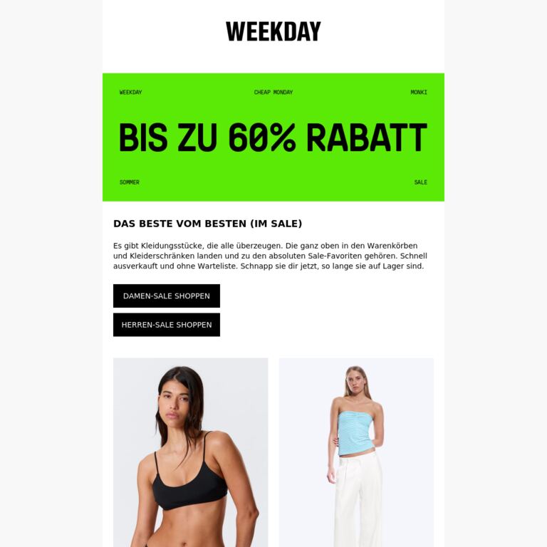 Sale-Artikel mit Wow-Faktor - newsletter screenshot