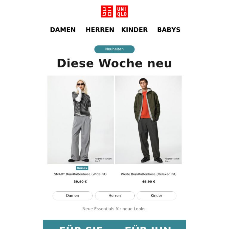 Neue Woche, neue Essentials - newsletter screenshot