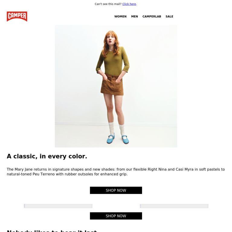 Mary Janes - newsletter screenshot