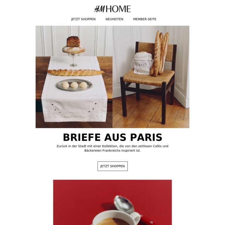 Neu: Geschirr im Pariser Stil - newsletter screenshot