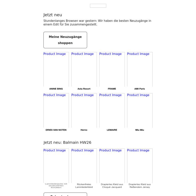 Neu und nur für Sie - newsletter screenshot