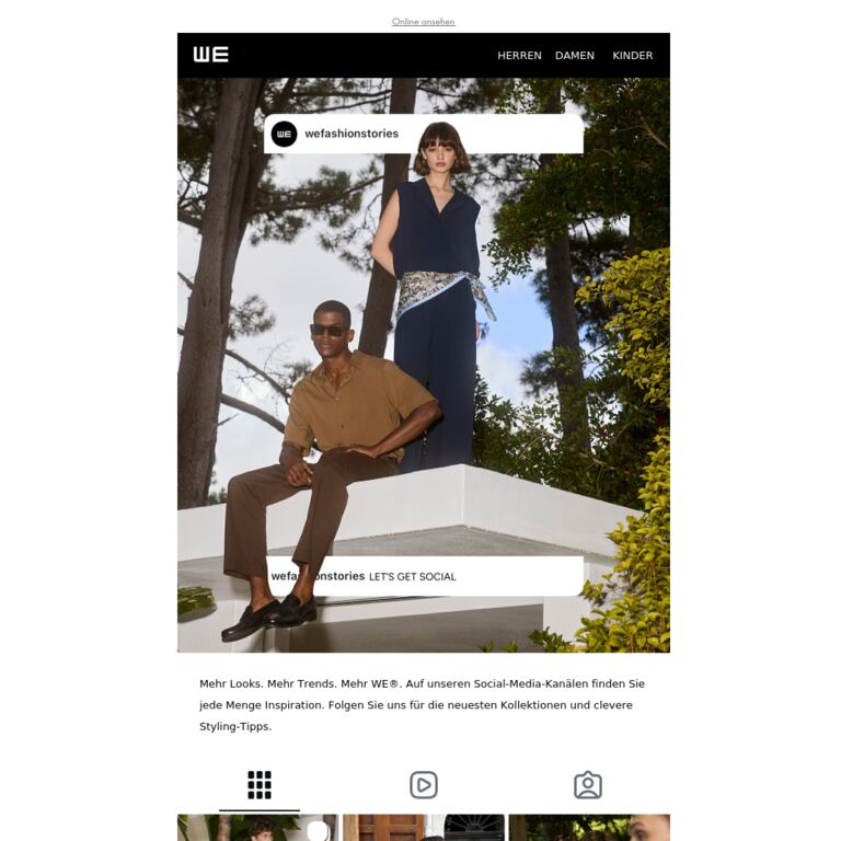 Mehr Looks, mehr Trends, mehr WE® - newsletter screenshot