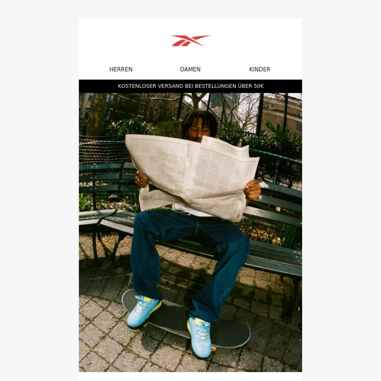 Reebok x Icecream: Board Flip Pale Cerulean - newsletter screenshot