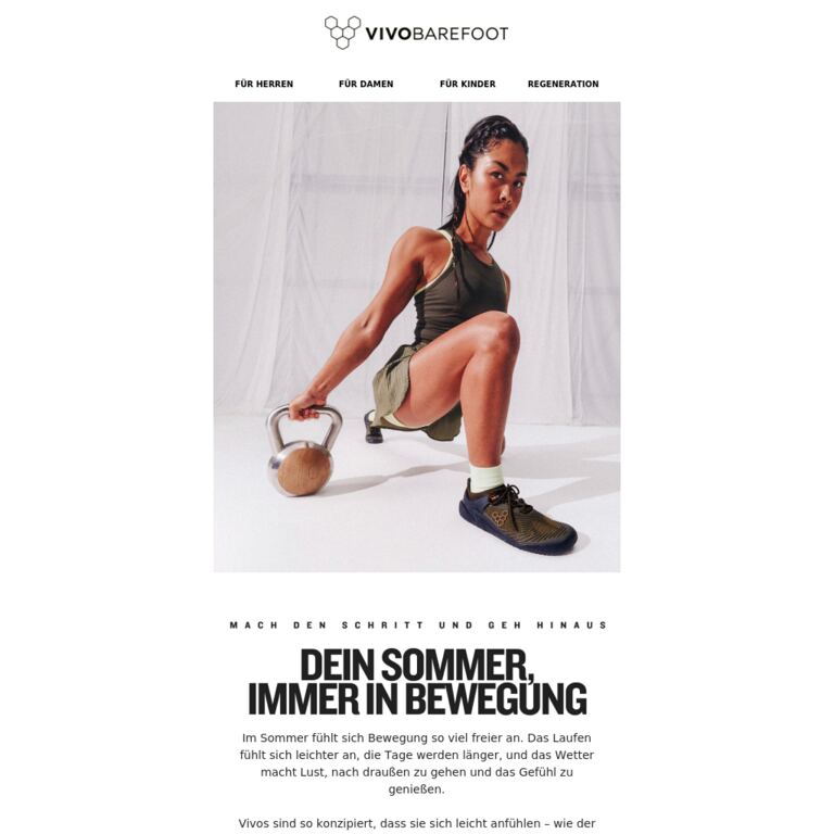 Dein Sommer, immer in Bewegung - newsletter screenshot