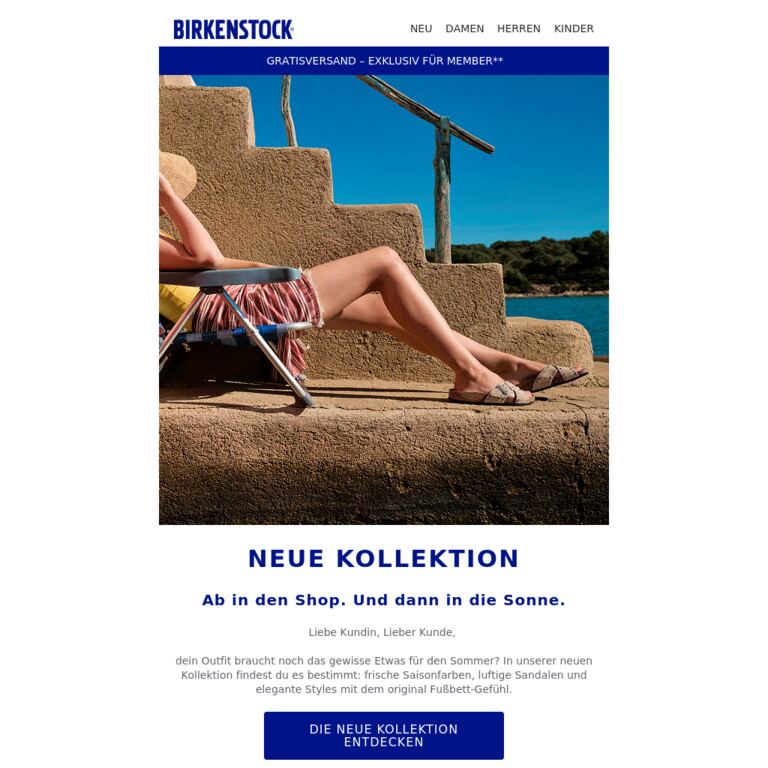 Must-haves für den Sommer. - newsletter screenshot