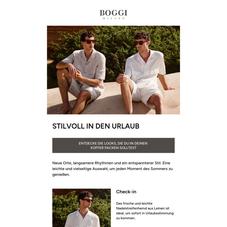 Die Looks für den Urlaub - newsletter screenshot