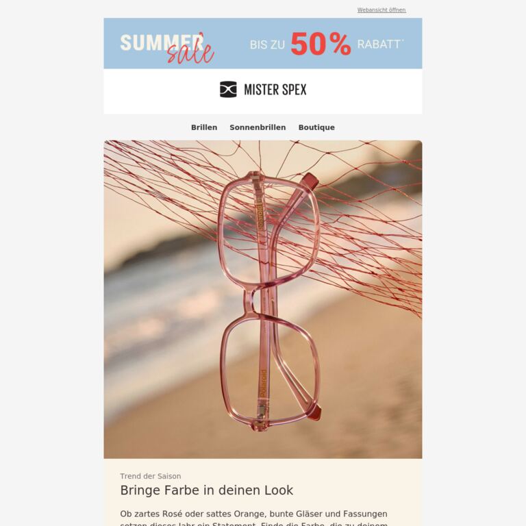 Bunte Auswahl im Summer-Sale - newsletter screenshot
