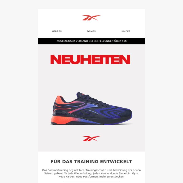 Neuheiten: Fürs Training gebaut - newsletter screenshot