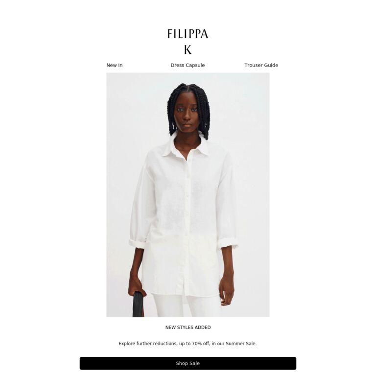 Sale: New Styles Added - newsletter screenshot
