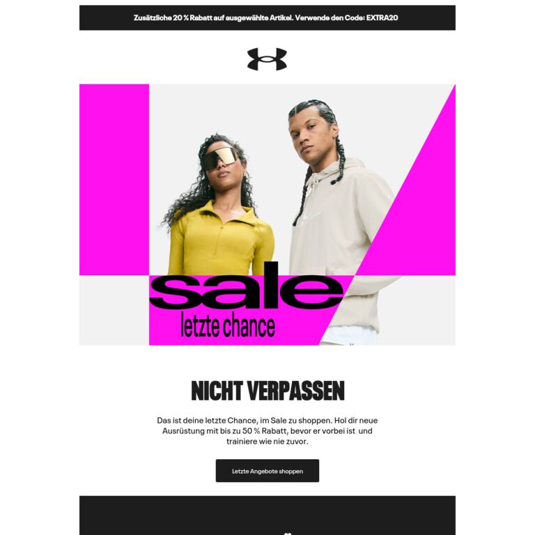 NUR NOCH HEUTE – bis zu 50% Rabatt - newsletter screenshot