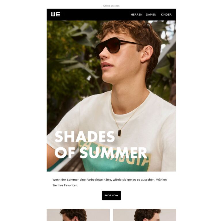 Die Farbpalette des Sommers - newsletter screenshot