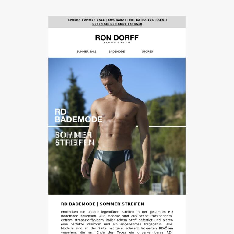 RD Bademode - newsletter screenshot