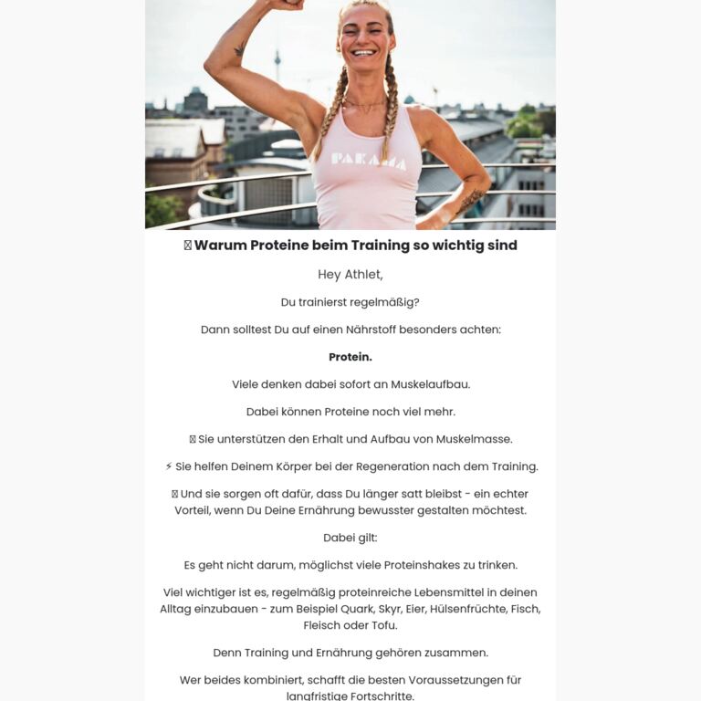 ⚡ Das fehlt vielen nach dem Training - newsletter screenshot