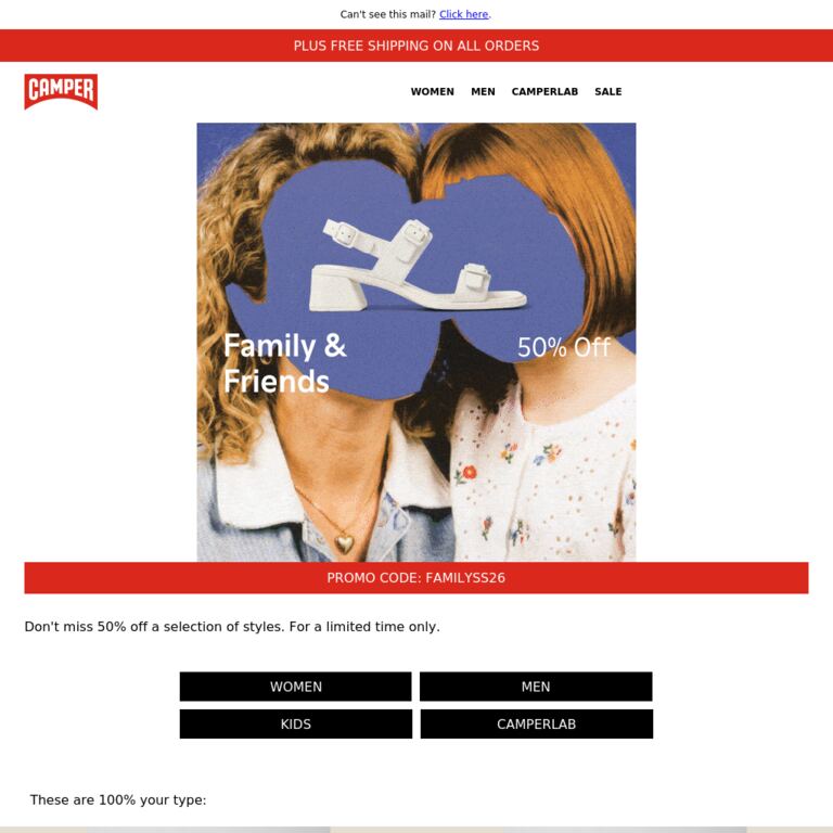 50% Off is Waiting - newsletter screenshot