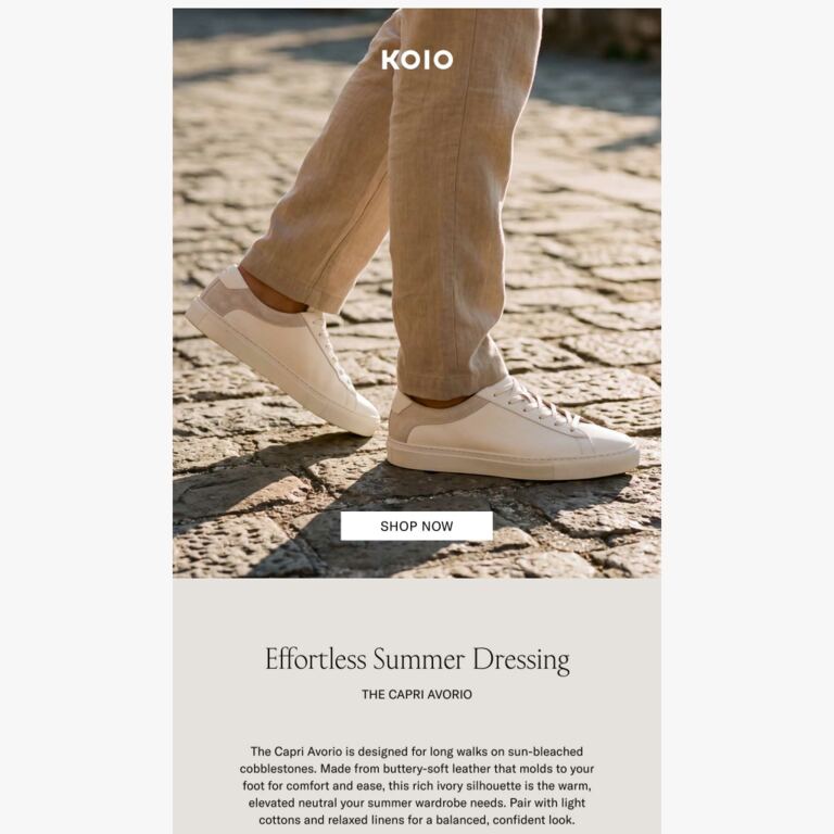 The Summer Palette: Capri Avorio - newsletter screenshot