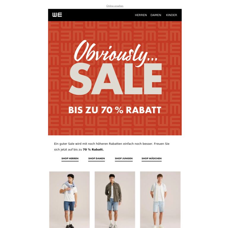 Bis zu -70 %? Natürlich. - newsletter screenshot