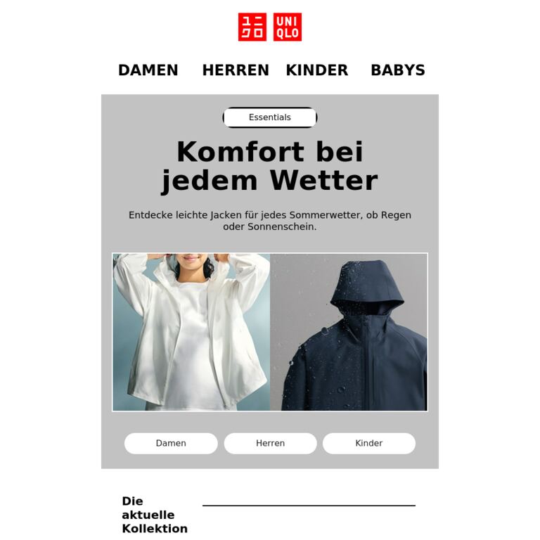 Ob Regen oder Sonnenschein - newsletter screenshot