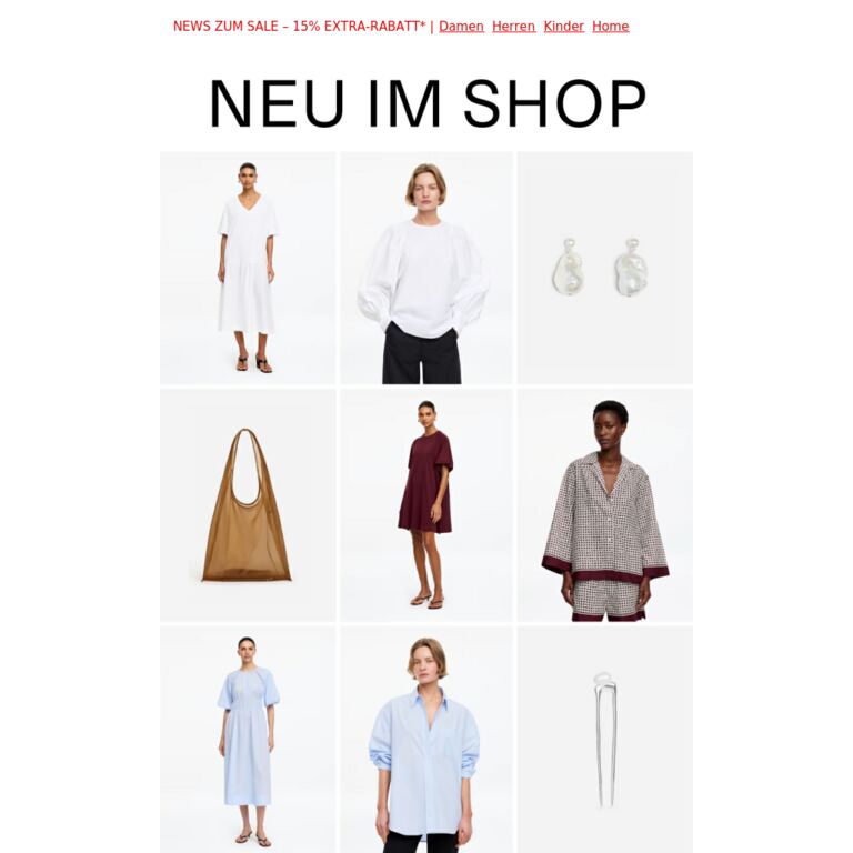 Neues für Damen - newsletter screenshot