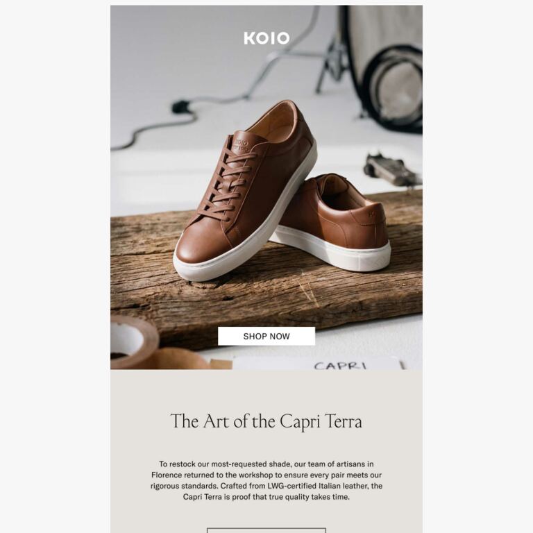 Hand-Finished in Florence - newsletter screenshot
