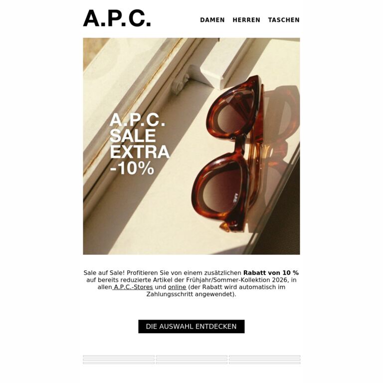 Sale | Zusätzlich 10 % Rabatt - newsletter screenshot