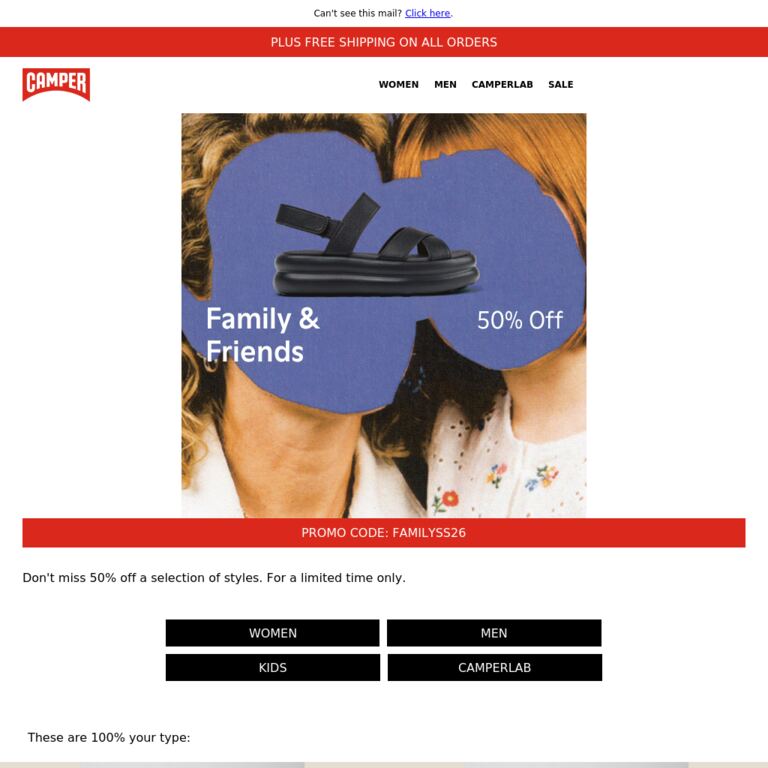 50% Off - newsletter screenshot