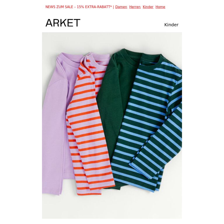 Immer im Trend: Streifen - newsletter screenshot