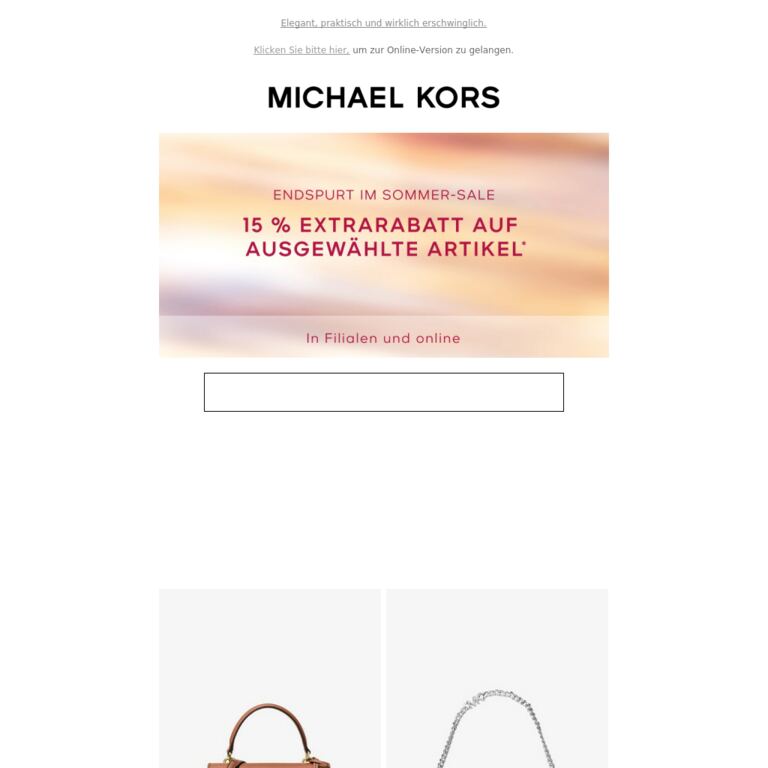 Handtaschen und Mini-Taschen im Sale - newsletter screenshot