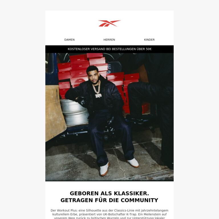 Reebok x K-Trap: Präsentiert „The Give Back" - newsletter screenshot
