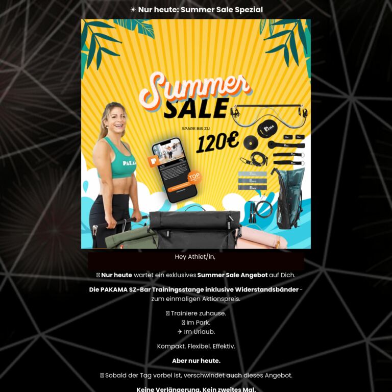 💥 Nur heute: Summer Sale Spezial - newsletter screenshot
