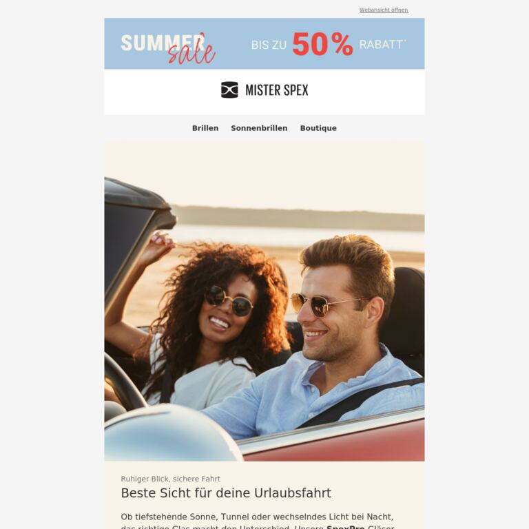 Sicher unterwegs in den Urlaub - newsletter screenshot
