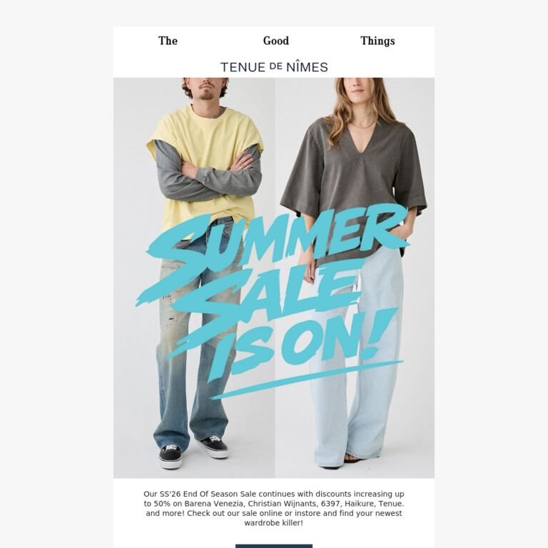 Further Reductions On Our SS'26 Sale - newsletter screenshot