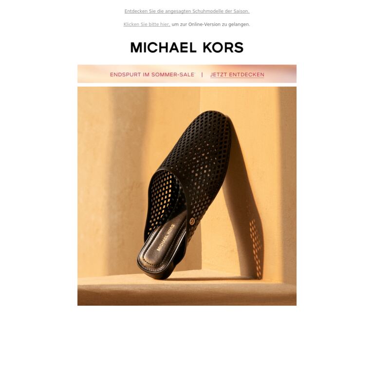 Flache Schuhe für Ihre Wunschliste - newsletter screenshot