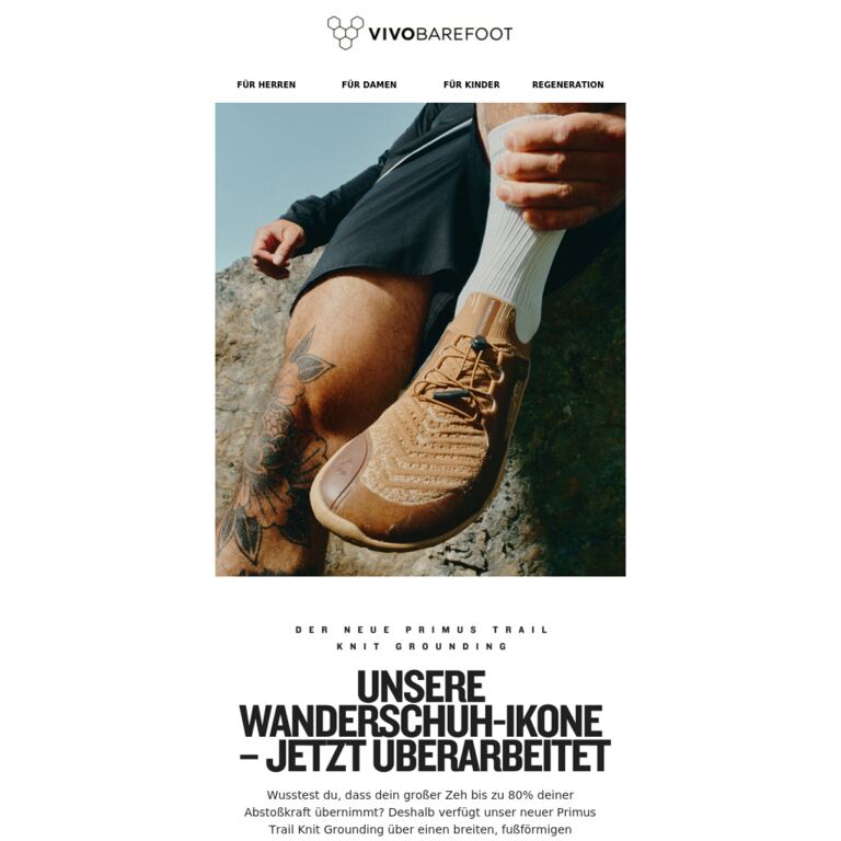 Unsere Wanderschuh-Ikone wurde gerade überarbeitet - newsletter screenshot