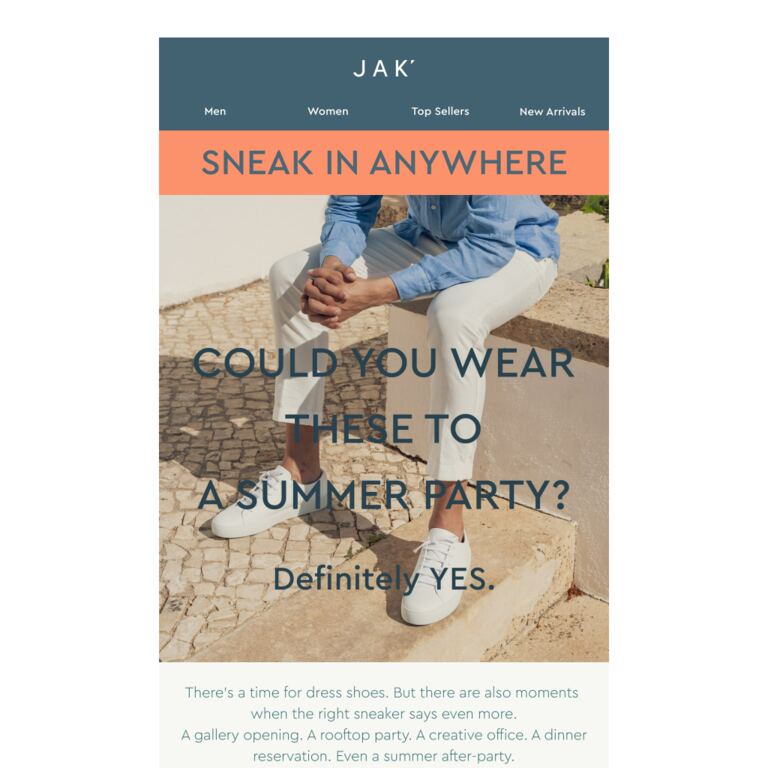 Could you wear these to a summer party? - newsletter screenshot