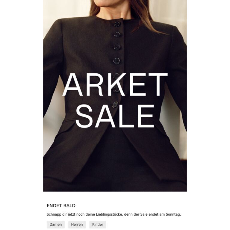 SALE – ENDET BALD - newsletter screenshot
