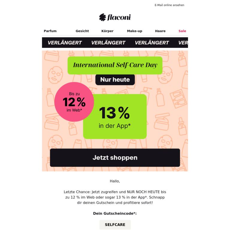 Dein 13 %-Gutschein läuft ab ⏳ - newsletter screenshot