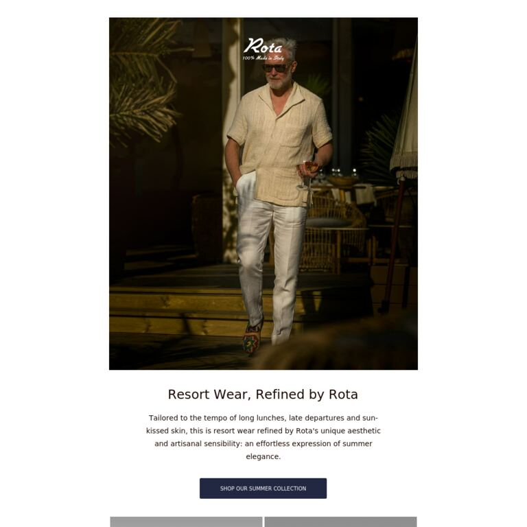 Resort Wear: Tailored to the Tempo of the Season - newsletter screenshot