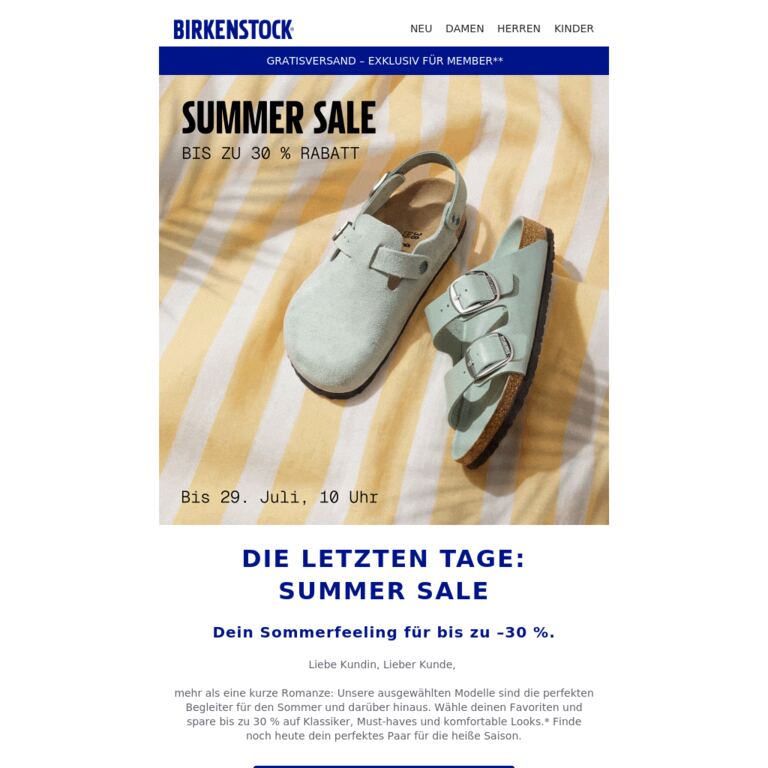 Bis zu 30 % Rabatt: Nutze deine Chance. - newsletter screenshot