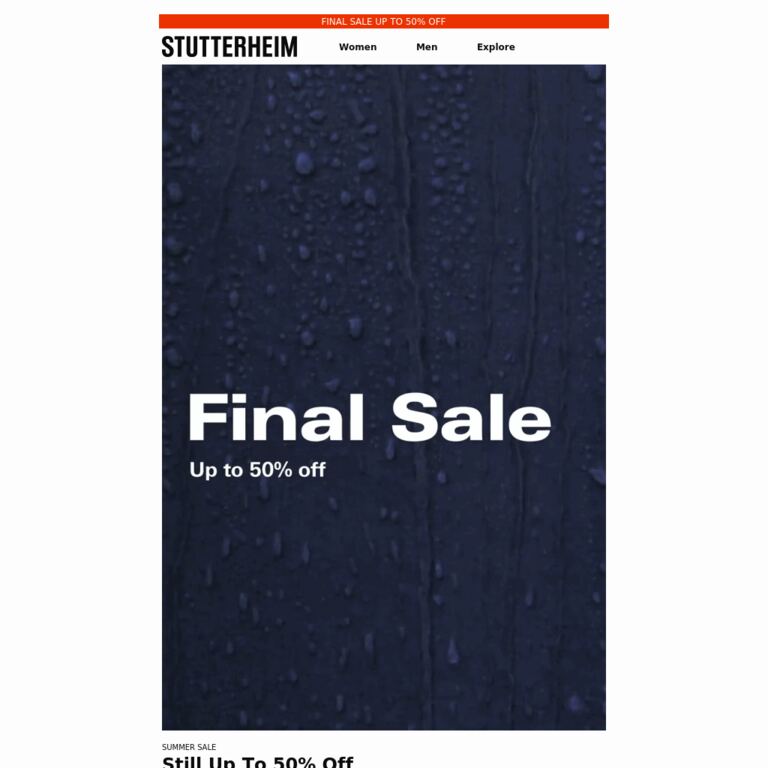 Summer Sale: Up To 50% Off - newsletter screenshot