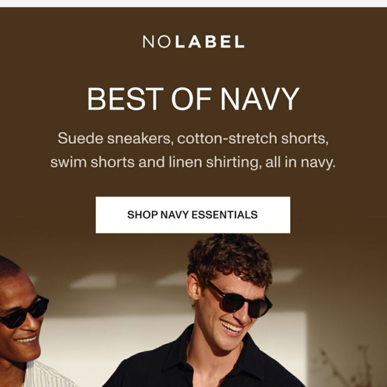 Navy already fits everything you own - newsletter screenshot