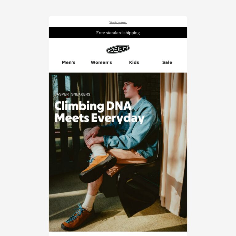 Climbing Looks. Sneaker Comfort. - newsletter screenshot