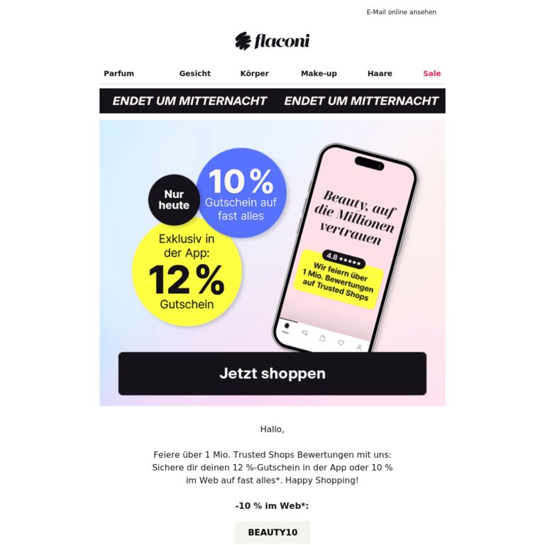 Deine letzte Chance zu sparen! 💸 - newsletter screenshot