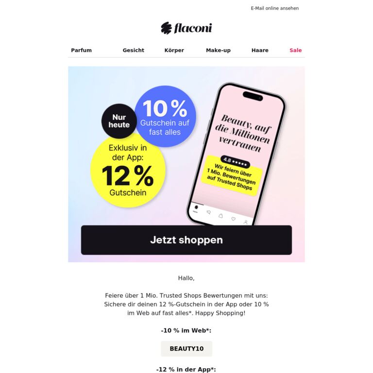Dein Einkauf heute lohnt sich 👀 - newsletter screenshot