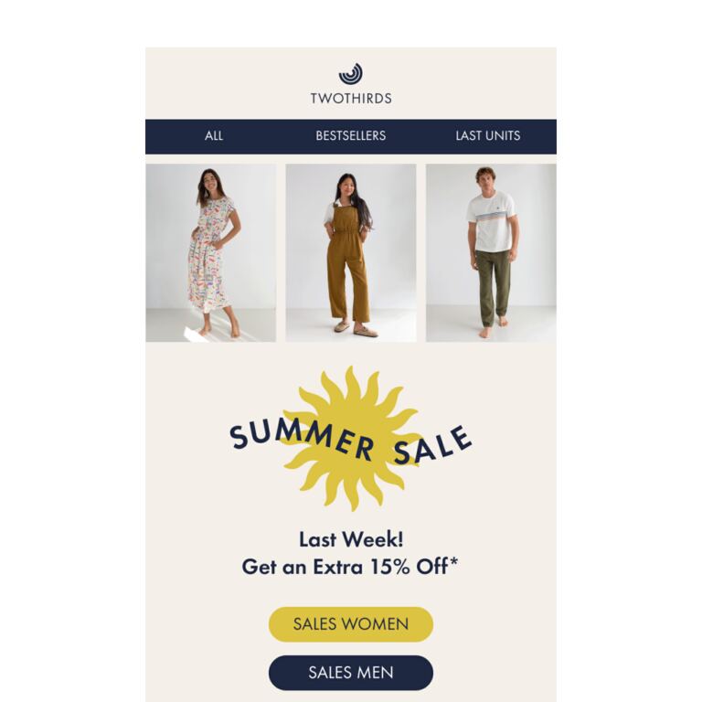 One Last Week of Summer Savings - newsletter screenshot