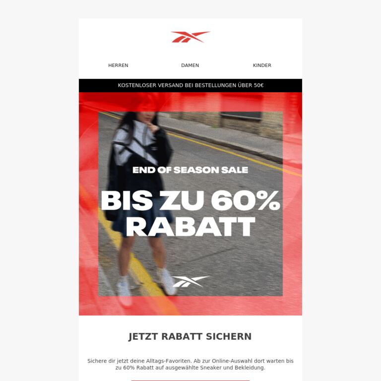 Bis zu 60% Rabatt, ganz ohne Umwege - newsletter screenshot