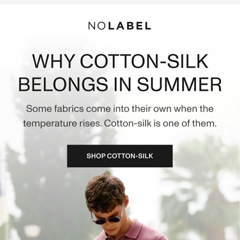 This is why cotton-silk belongs in summer - newsletter screenshot