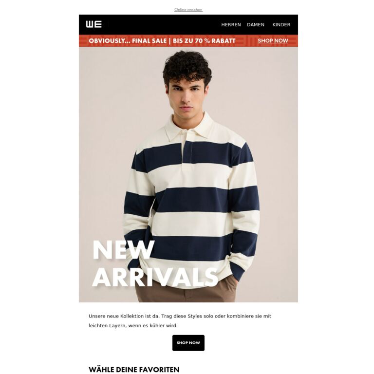 Das ist neu eingetroffen - newsletter screenshot