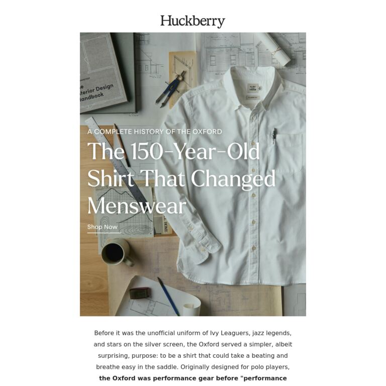 Big in Japan. Now on Huckberry. - newsletter screenshot