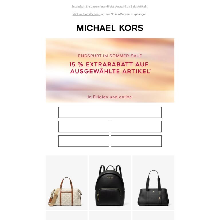 Final Sale + 15 % Extrarabatt ‒ nochmal stöbern lohnt sich - newsletter screenshot