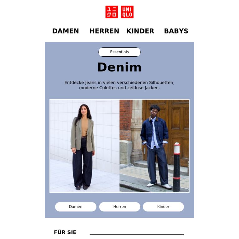 Moderne Denim-Klassiker - newsletter screenshot
